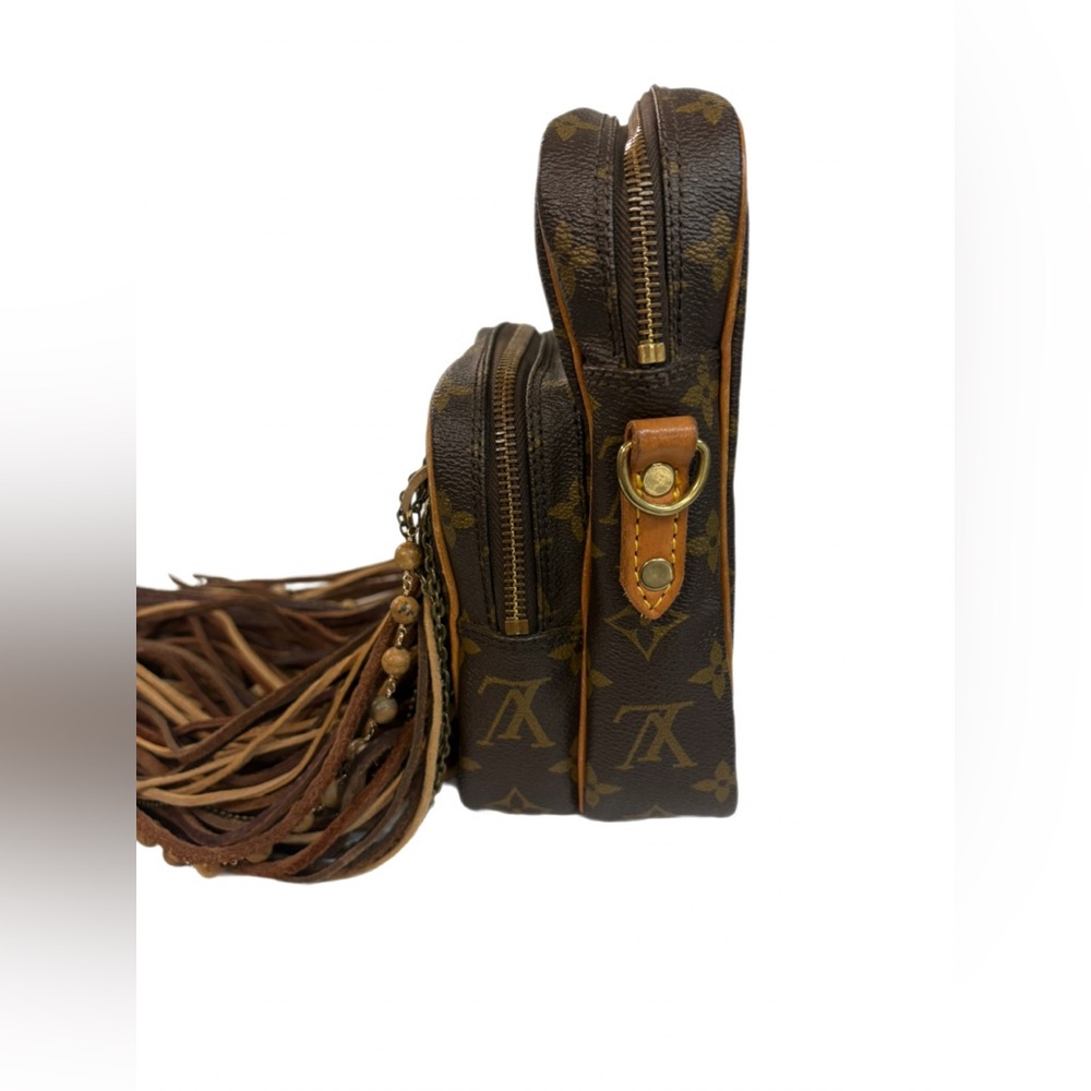 Vintage boho Upcycled Louis Vuitton Danube PM with Fringe - Picture 4 of 12